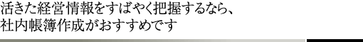 活きた経営情報をすばやく把握するなら、社内帳簿作成がおすすめです